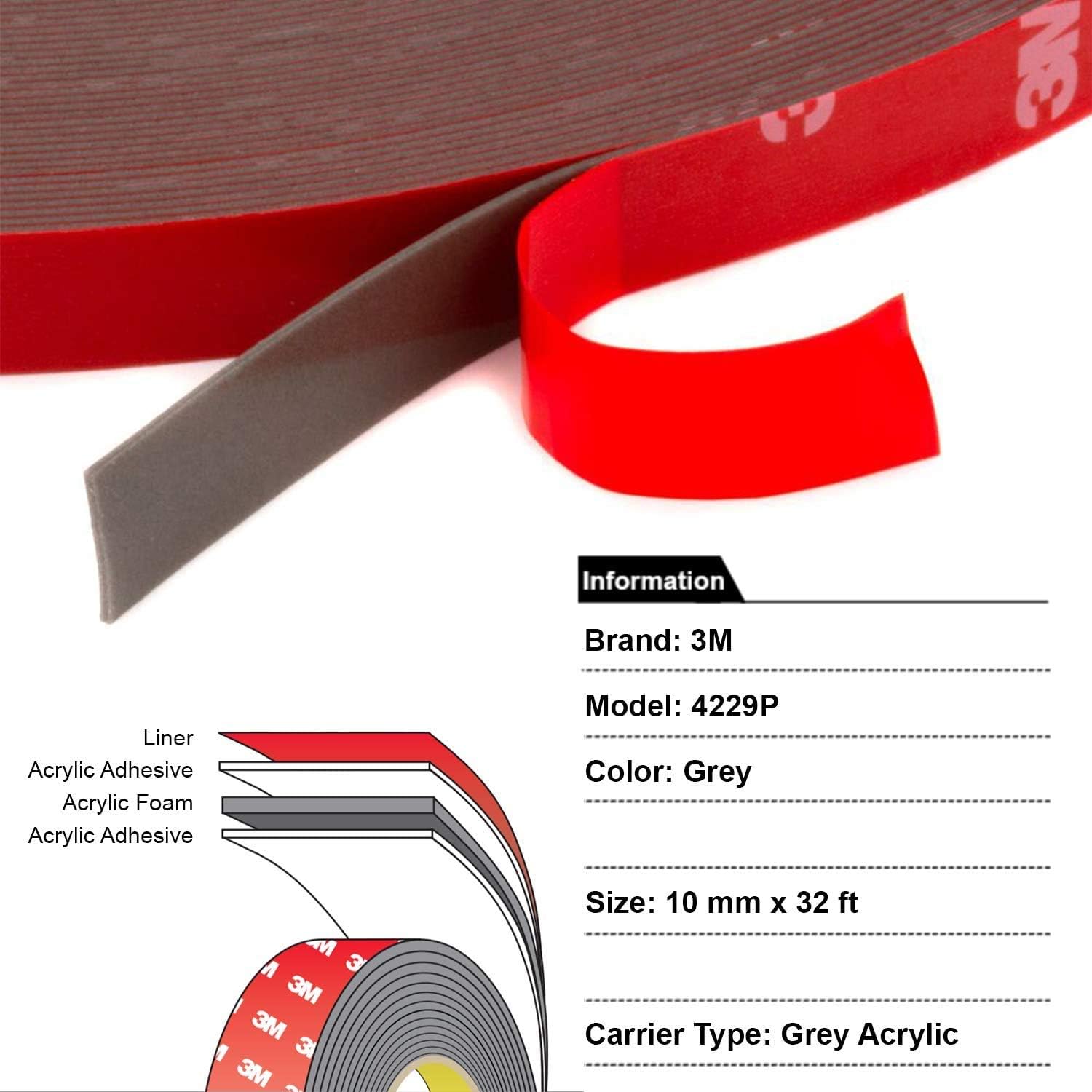 CANOPUS Professional Double Sided Tape Heavy Duty 10mm x 9.75m Waterproof Mounting Tape Strong Ideal for LED Strip Lights Automotive Home Decor - Image 3