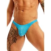 MIZOK Men's Sexy See Through Mesh G-String Underpants Bulge Pouch T-Back Thong Underwear