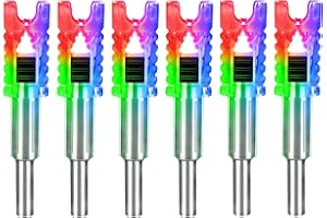 DEEPOWER Crossbow Lighted Nocks for Bolts 6 PCS with .285”/.297”/.300”/.305” Bushings LED Nock with ON/Off Switch