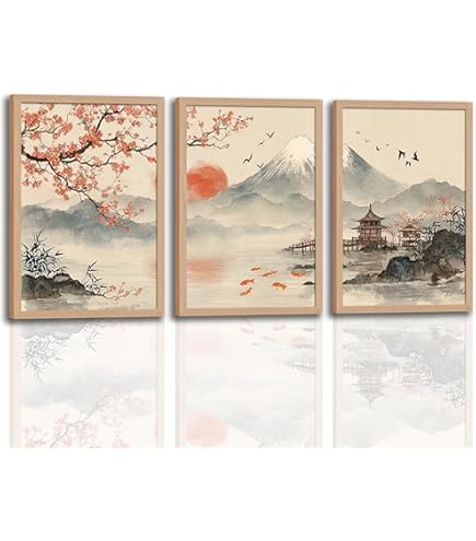 Amazon.com: wall26 - 3 Panel Hanging Poster with Wood Frames