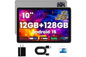 Winsing Android Tablet 10 Inch, Android 15 Tablets 2025 for Adults, Octa-Core, 12GB RAM,128GB Storage(2TB Expandable), Large Touch Screen Tablet with 10H Battery Life,WiFi & Bluetooth 5.0,Gray
