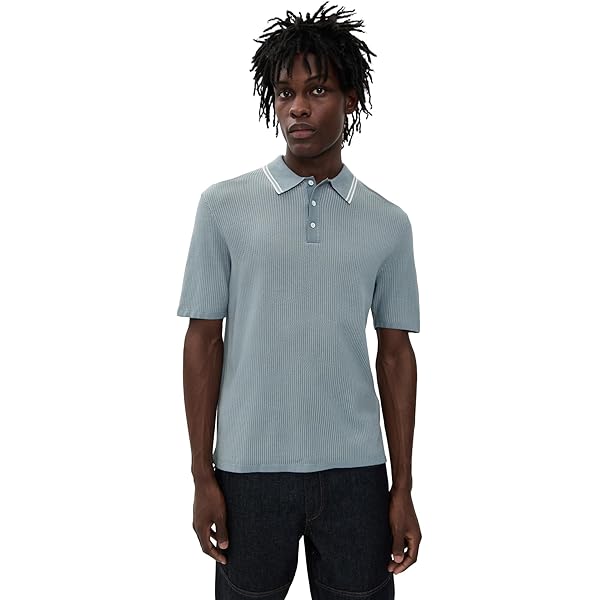 トップス 22ss Theory FINE BILEN GORIS PL TI Goris Long-Sleeve Polo Shirt in Light Bilen | Men's Everywear