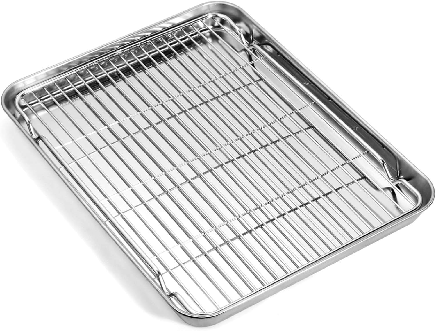 Zacfton Baking sheets Rack Set, Cookie pan Nonstick Cooling Rack & Cookie sheets Rectangle Size 16 x 12 x 1inch, Stainless Steel & Non Toxic & Healthy, Superior Mirror Finish & Easy Clean: Kitchen & Dining