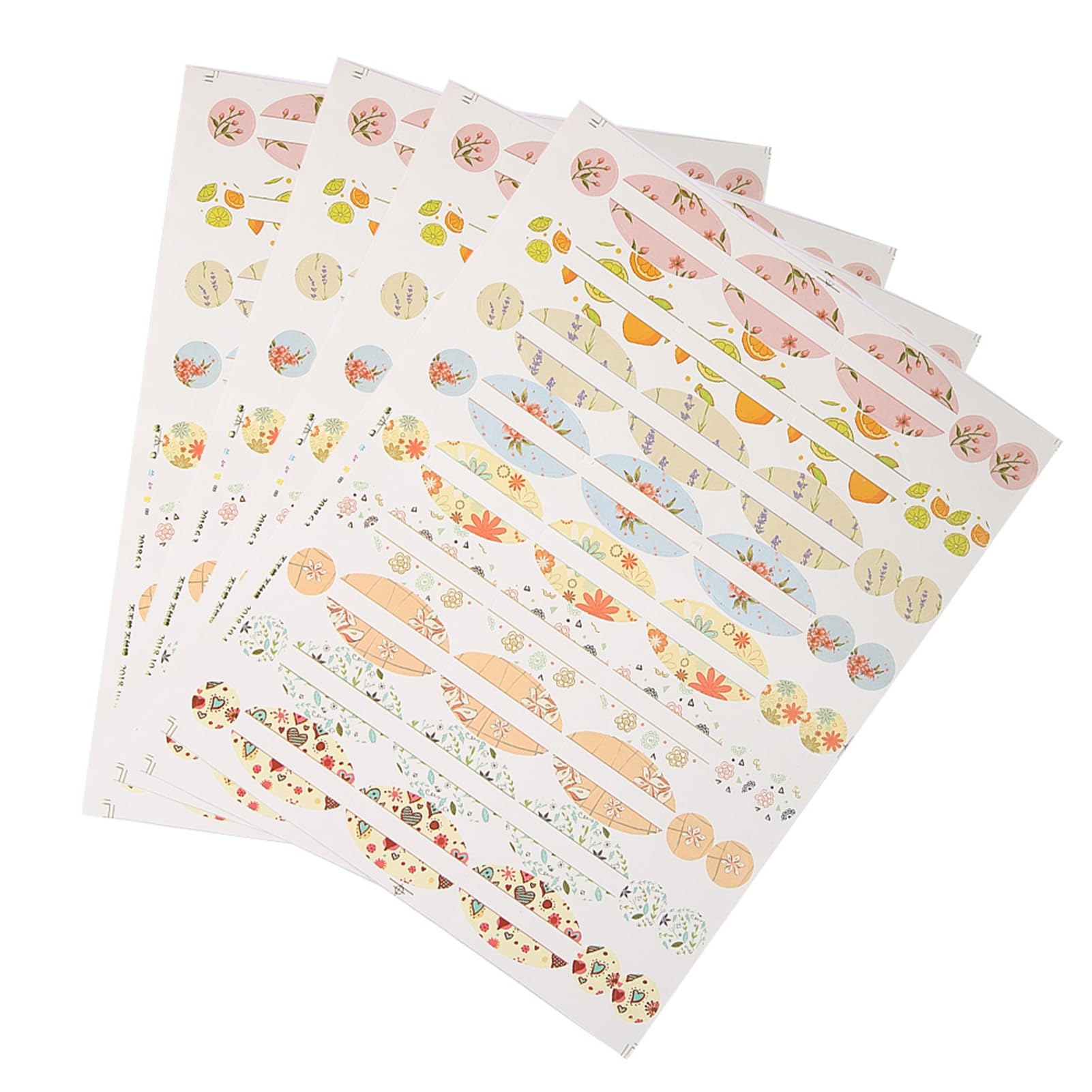 Essential Oil Bottle Sticker, Glass Bottle Colorful Stickers 4 Sheets Empty Essential Oil Bottle Sticker Oval-Shaped and Round Stickers Perfume Bottle Label