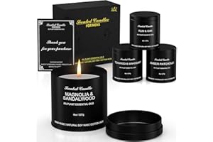 Domivirgo Scented Candles for Men - 4 Pack Candles Gifts for Men, 32 oz Natural Soy Wax, Cotton Wick, Birthday, Christmas, An