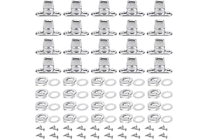 20-Pack Marine Grade Twist Lock Fasteners - Nickel Plated Brass Thumb Screws with Grommets & Pins for Marine & Outdoor Use (2