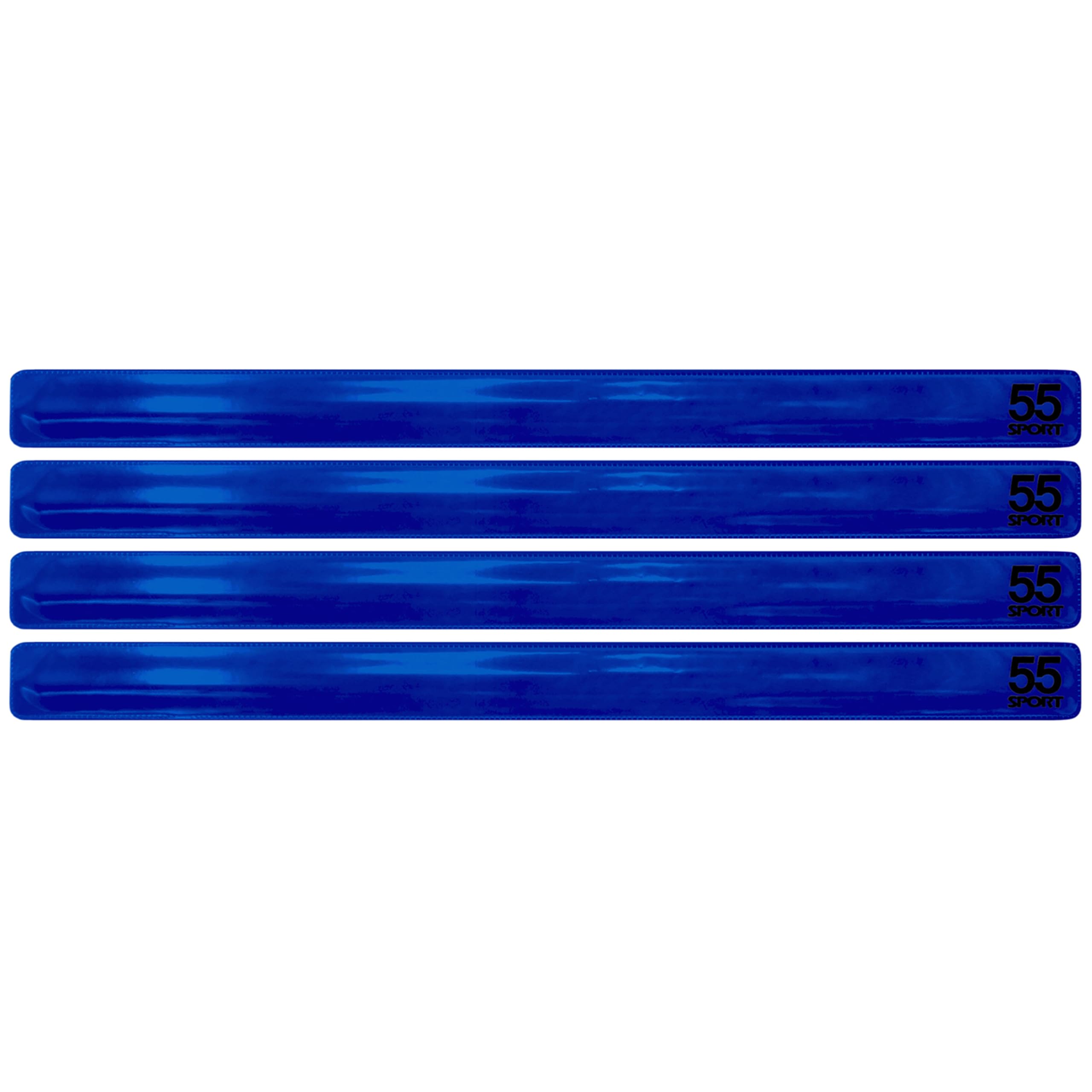 55 Sport Highly Reflective Hi-Vis Slap On Wrist/Ankle Bands - Blue - 4 Pack