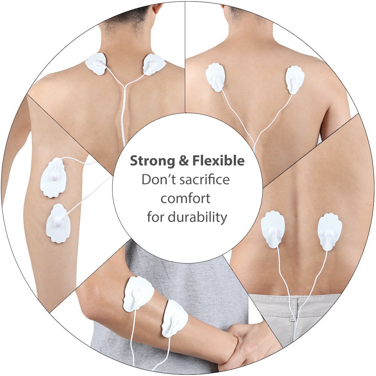 TENS Unit Electrodes, 24-Pack(12 Pairs) Hand Shape Electrode Pads Large Premium for TENS Therapy - Universally Compatible with Most TENS Machine Models - Reusable up to 30 Times -FDA Cleared