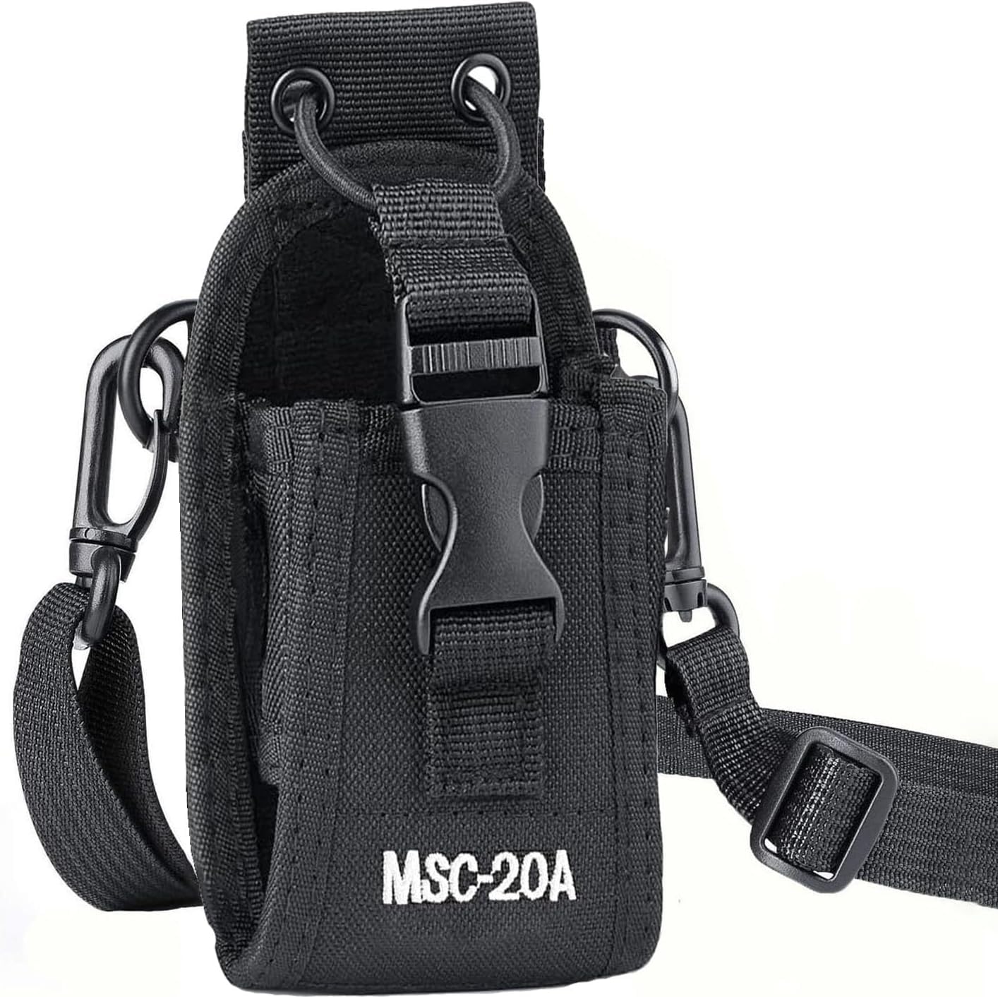 Litensh Tactical Two Way Radio Holster, Nylon Military Radio Pouch Holder Multi-Function Radio Case Pack for GPS, Walkie Talkies & Phones 20A