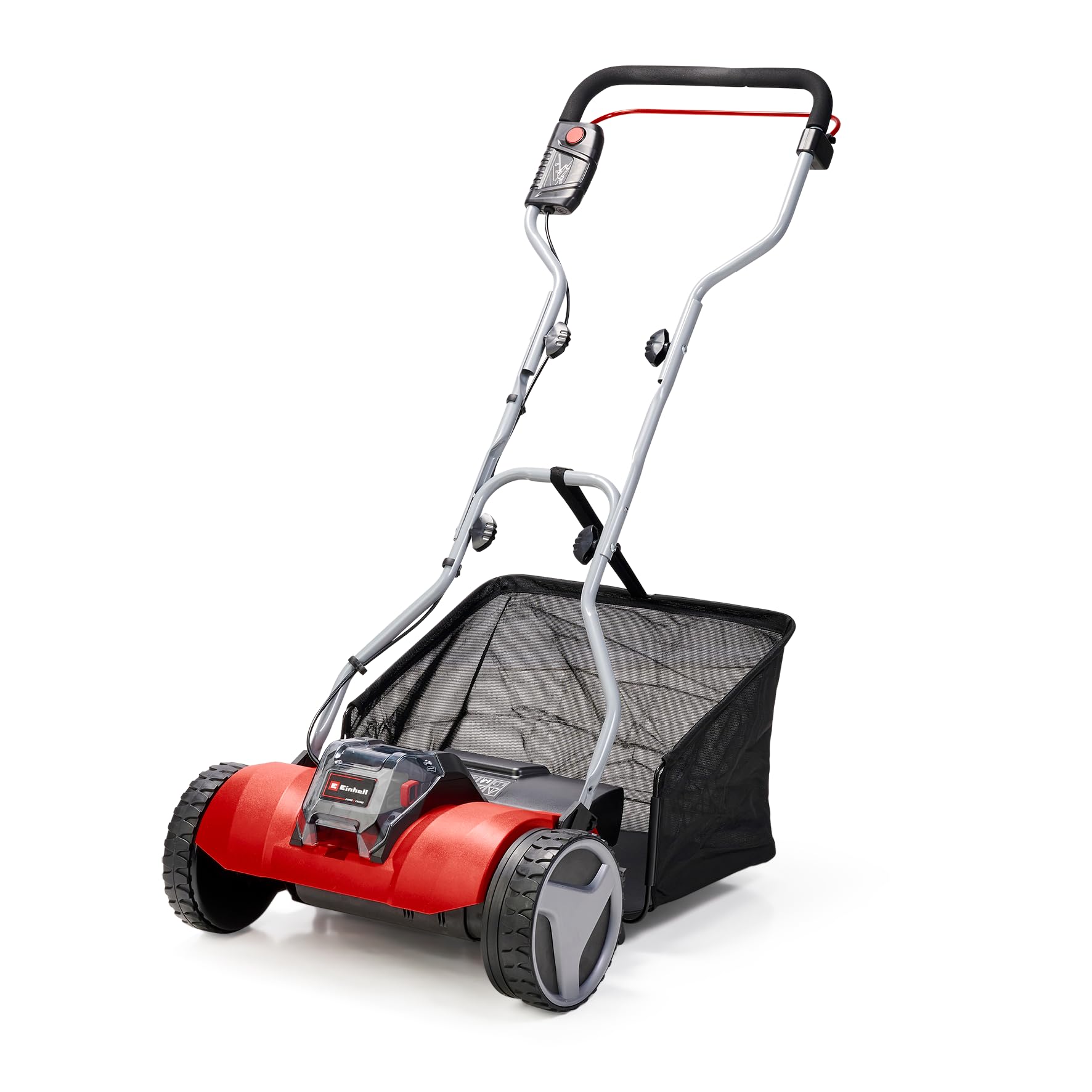 Einhell Walk-Behind Cylinder Lawnmower 18V Power X-Change, 38cm Cutting Width, 45L Grass Box, 4 Cutting Heights, Mulching, Without Battery GE-HM 18/38 Li Solo Battery Lawn-Mower