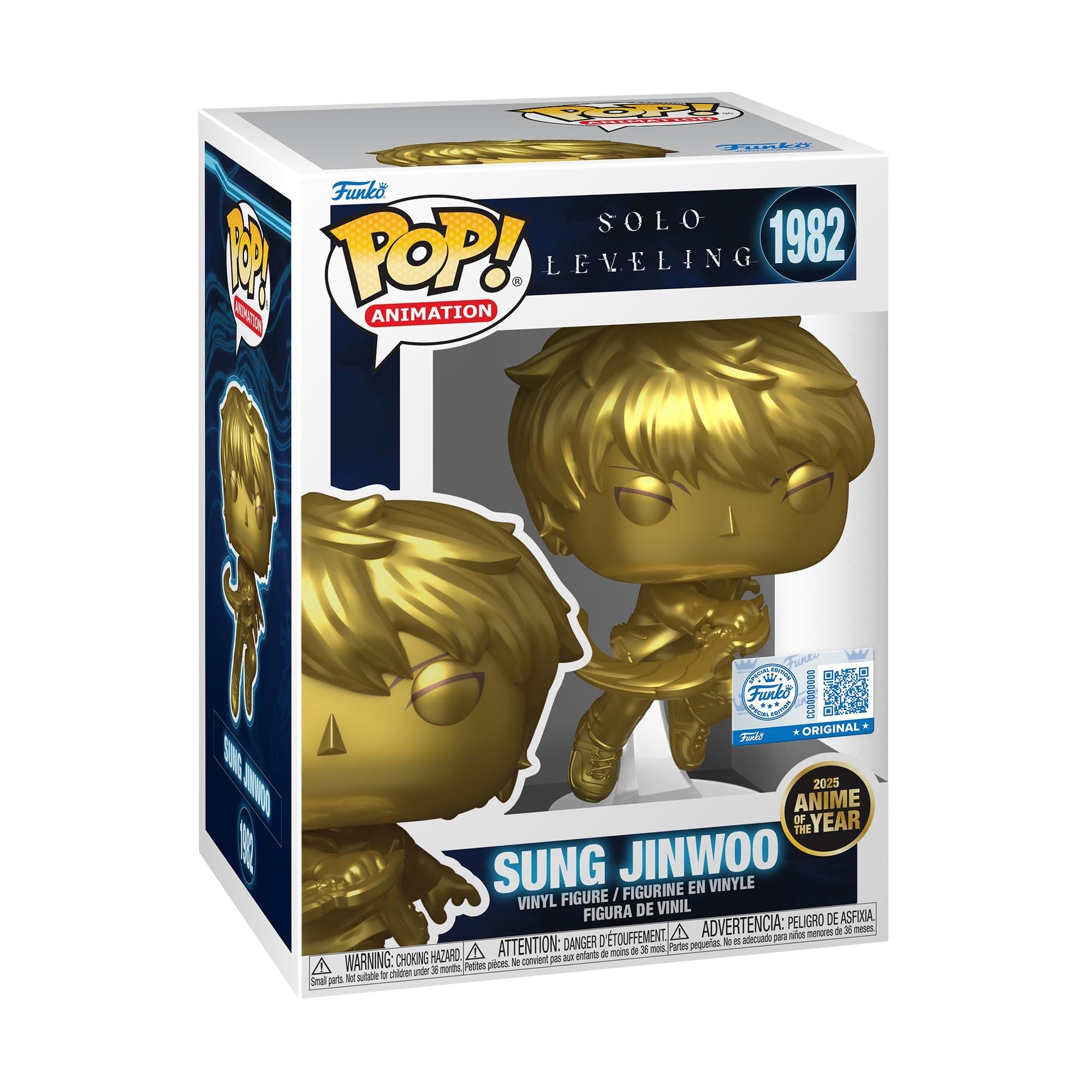 Funko Pop! Animation: Solo Leveling - Sung Jinwoo with Protector Case - Anime Of the Year 2025 - Collectable Vinyl Figure - Gift Idea - Official Merchandise