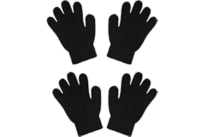 COCELERYRE 2 Pairs Winter Warm Knit Gloves for Age 3-6 Stretchy Full Finger Gloves for Boys Girls