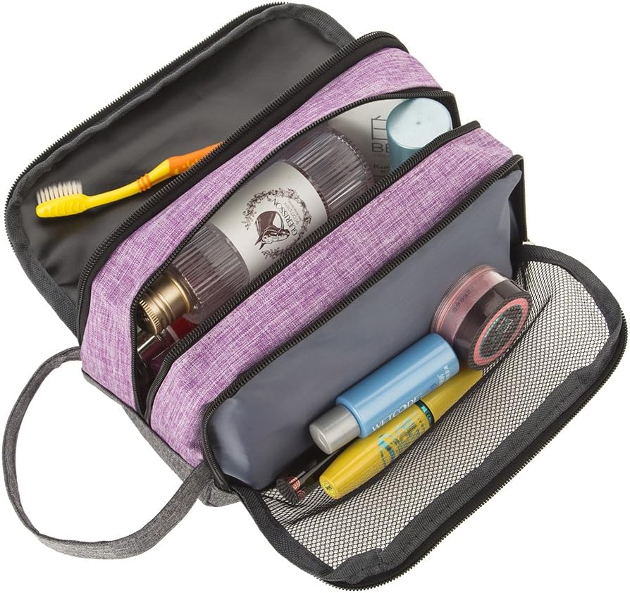 Toiletry Bag Small, Yeiotsy Color Clash Durable Travel Toiletry Kit Wash Bag for Kids Outdoor Activities (Purple) : Beauty
