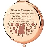 KEYCHIN Alice Fans Pocket Mirror Alice Fairy Tales Gift Always Remember You are Braver Stronger Smarter Than You Think Compact Makeup Mirror(Alice Always-RG)