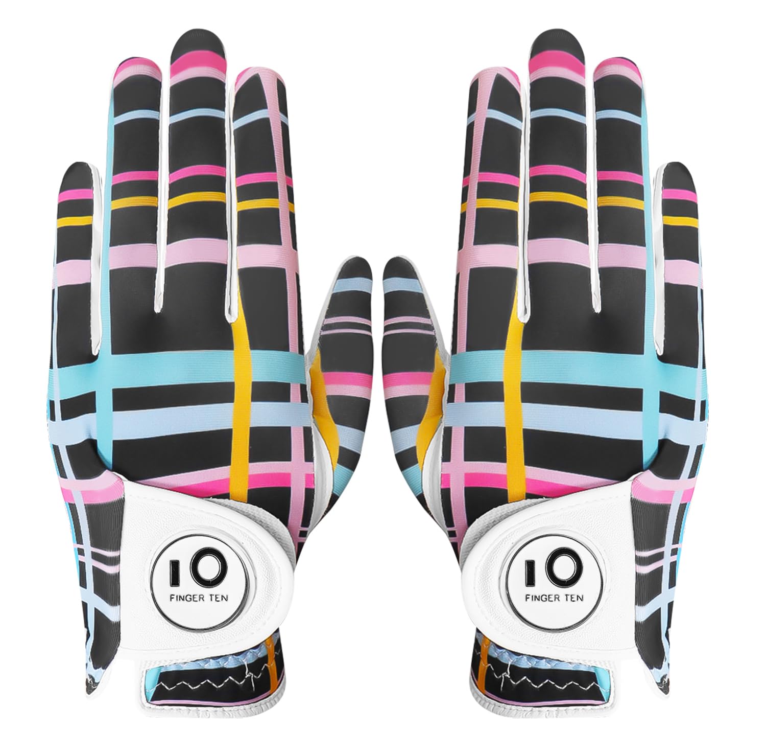 FINGER TEN Golf Gloves Ladies Pair for Left and Right Hand Leather,Golf Gloves for Women Weathersof Comfortable (Multicolor, Small) — image 1