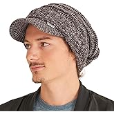 CHARM Slouchy Beanie Brim Hat - Mens Slouch Cap Womens Slouchy Knit w/Visor
