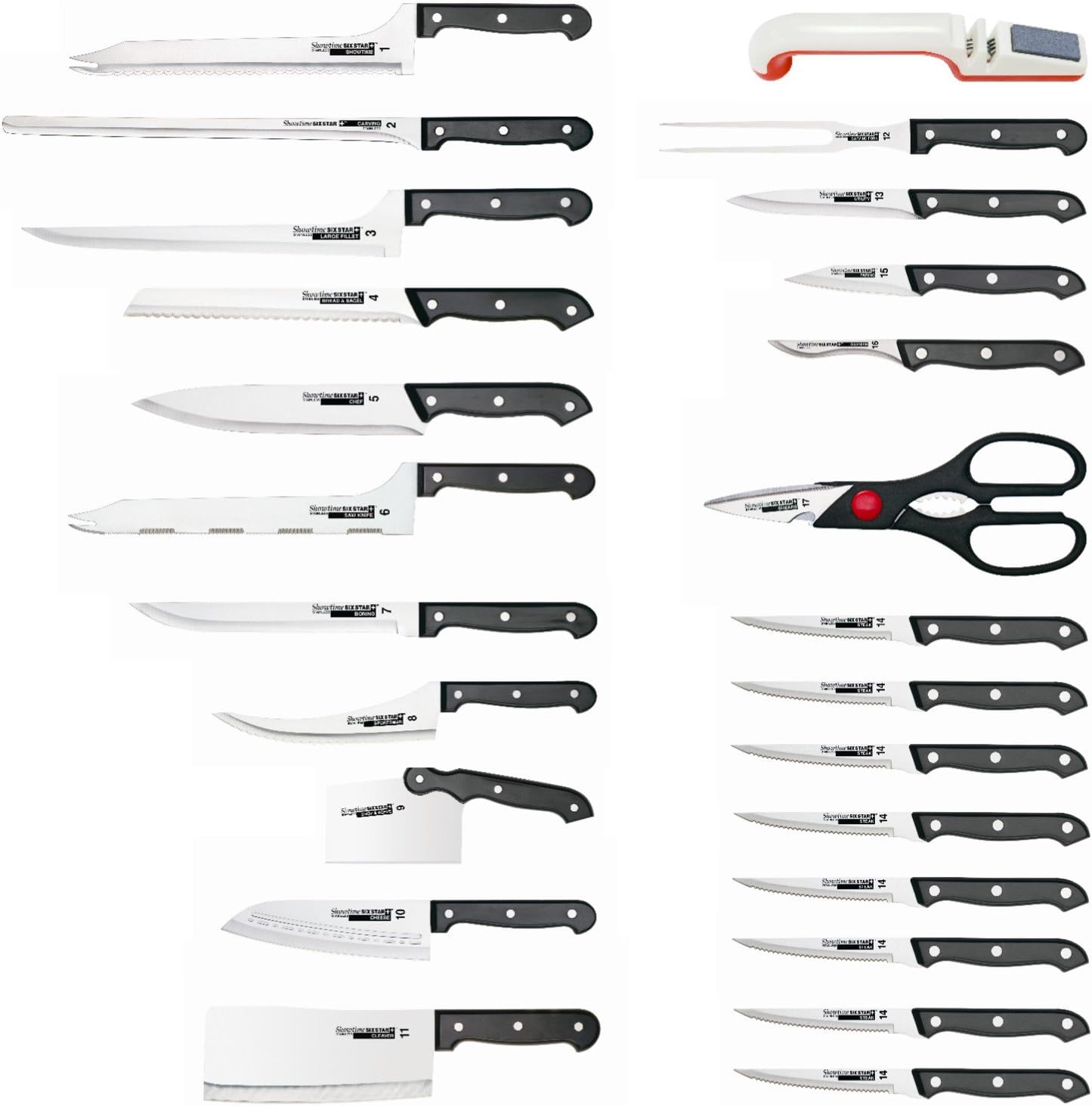 Ronco Kn3008blgen Six Star 25 Piece Knife Set Amazon Ca Home