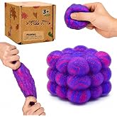 Graphinza Cube Squishy Toy, Jumbo Frosted Sensory Cube with Thickened Durable Design, Stress Relief Squeeze Fidget for Classroom, Office Desk, Autism-Friendly Play (Purple)