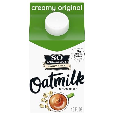 So Delicious Dairy Free Oatmilk Creamer, Creamy Original, Dairy-Free, Gluten-Free, Vegan, Non-GMO Project Verified, 1 Pint 