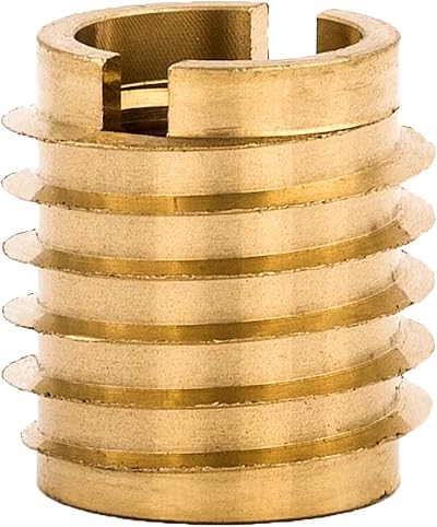E-Z LOK 3/8-16 Brass Knife Threaded Inserts for Hard Wood, 0.625" Length, 10
