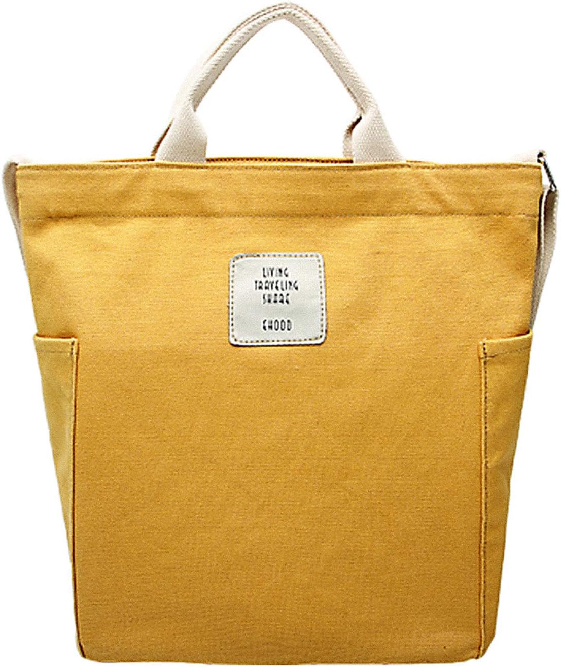 Bolsa feminina de lona transversal com zíper grande capacidade, bolsa casual para compras Bolsa feminina de lona transversal com zíper grande capacidade, bolsa casual para compras