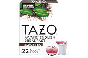 TAZO Awake English Breakfast Tea K-Cups, Bold Traditional Breakfast-Style Black Tea for Health and Wellness, 22 Pods
