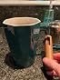 SWEEJAR Porcelain Tea Mug With Infuser & Lid – 17oz Geometric Cup, Wooden Handle | Steeping Tea Cup For Home & Office (Jade Green)