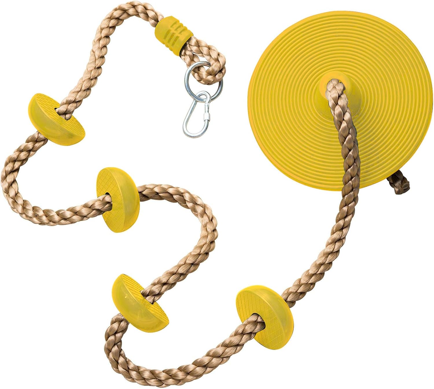 CCTRO Climbing Rope with Platforms and Disc Swing Seat Green - Playground Accessories(Yellow): Toys & Games