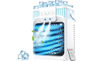 Portable Air Conditioner, 3 Speeds, 3 Mist Settings, 1200ml XL Water Tank, 2~8h Timer, Air Conditioner Portable, Small Mini A
