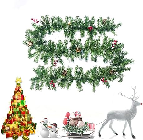 Decorazioni Natalizie 2020.Fancylande Ghirlanda Di Natale Artificiale 2020 Decorazione Natalizia In Pigna Per Porte E Finestre In Rattan 270cm Positive Amazon It Casa E Cucina