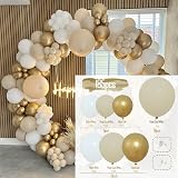 Netnology White Gold Balloons Arch Kit 185pcs Nude White Gold Decor view 8