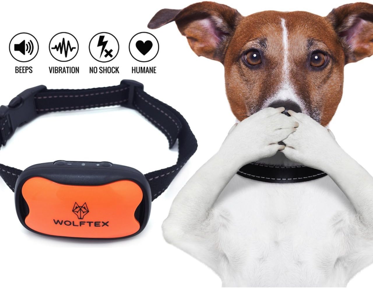 Anti Bark Collar | Stop Dog Barking | Sound & Vibration | Small, Medium & Large Dogs | Safely Stop Barking | No Shock and No Pain | ✅ FREE LED SAFETY LIGHT
