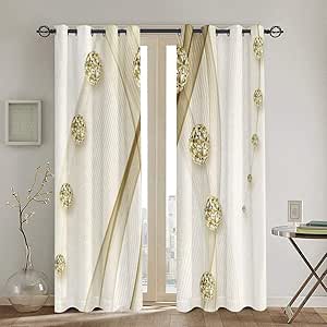 DmiGo Cortinas Perforadas,Joyas de Diamantes curvos Abstractos