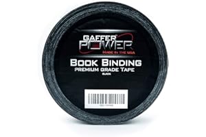 Gaffer Power Black Bookbinding Tape - 2" x 15 Yards | Durable, Acid-Free, American Made Repair Tape for Books, Scrapbooks, and Documents
