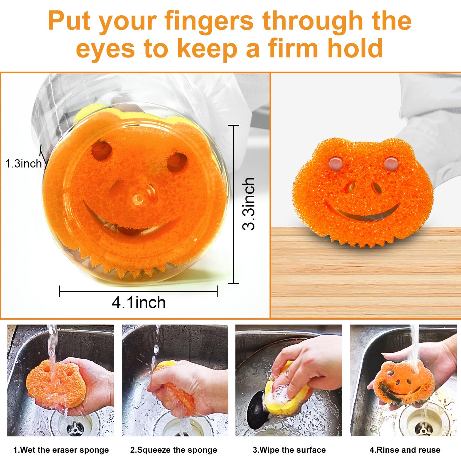 SmilePowo 5 Pack Scrub Sponge, Dual-Sided Temperature Controlled Kitchen Sponge for Dishes, Frog Bulk Sponges Household Cleaning Pads,Multi-Functional Premium Cleaning Sponges