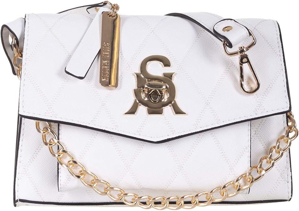 steve madden Women's Bag, Small, Faux Leather, White, 21X16X6 cm