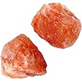 Apengshi Orange Salt Raw Crystals 2PCS Natural Rough Rocks Healing Crystal and Stones DIY Raw Stones Meditation Fountain Garden Home Decor