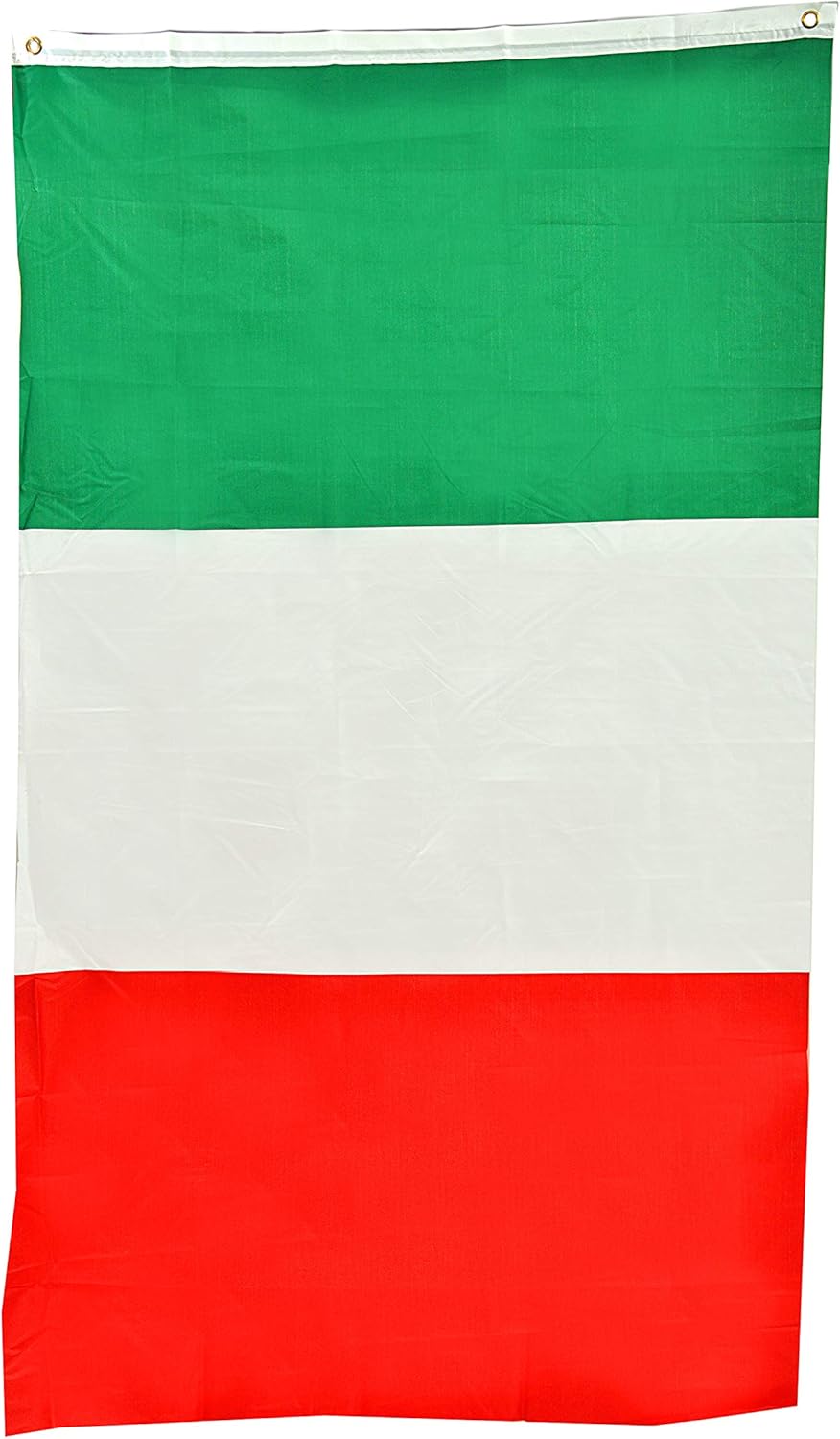 Ciao Italy Flag Tricolor Fabric (150x90cm) with Eyelets, Green/White/Red, 150 x 90 cm, 22016 - Image 3