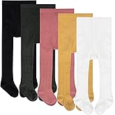 5 Pack Baby Toddler Girls Cable Knit Tights Cotton Footed Leggings Pantyhose Stocking Pants 1-9Years