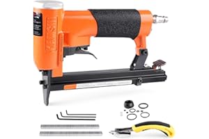 KAMSIN KN7116 22 Gauge Pneumatic Upholstery Stapler, 3/8-Inch Crown, 1/4-Inch to 5/8-Inch Leg Length, Fine Wire Stapler for F