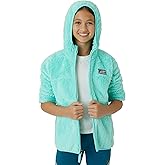 Eddie Bauer Kids’ Jacket – Kids’ Full Zip Ultra Soft Sherpa Fleece Hoodie Sweatshirt Boys for Girls (5-16), Size Large (14), Aqua, (ERU00HD810A-AQU-L)
