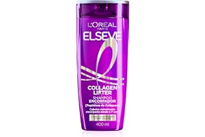 Shampoo para Cabelos Finos Elseve L'Oréal Paris Colágeno Encorpador 400ml | Higienização suave, reconstrutor de fibra, ação antiqueda, movimento natural, raízes soltinhas, limpeza profunda