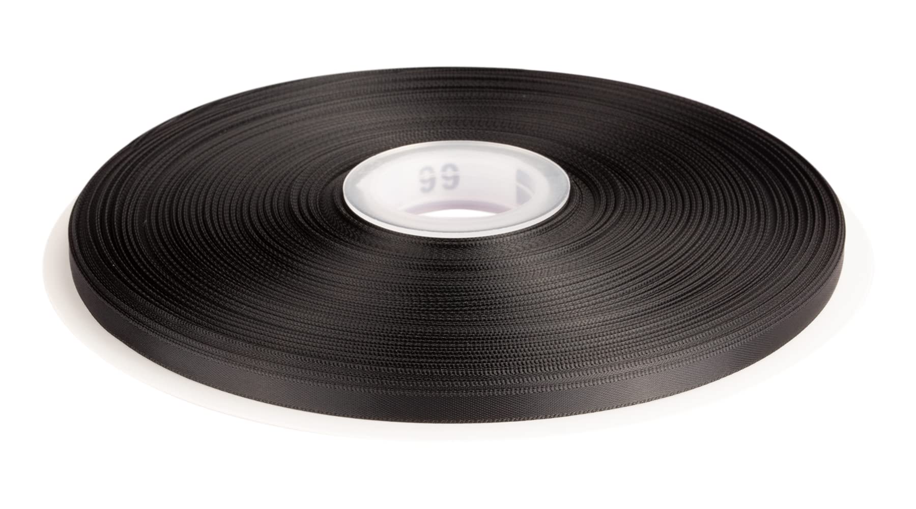 Double Faced Satin Ribbon, 6mm X 91M, Solid Polyester Ribbon for Gift Wrapping, Crafts, Wedding Party Ceremony Decoration, Floral Arrangement, Sewing (Black) — image 1