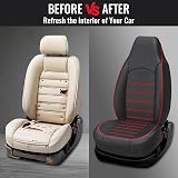 AUTOYOUTH Red Black Front Car Seat Covers Universal Waterproof PU Leather view 3