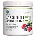 BlueEarth Company L-Arginine 5000mg + L-Citrulline 2000mg Complex Powder Supplement - Nitric Oxide Booster - Heart Health, Blood Flow, Energy & Endurance - 30 Servings (Berry Blend)