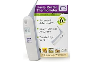 Fast Rectal Thermometer for Dogs, Cats, Horses, Pets and Livestock. Accurate Temps in Only 6 Seconds. Pavia Rectal Temp, Trus