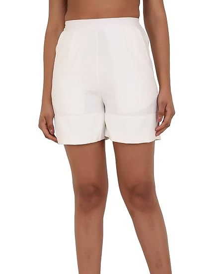 womens white shorts elastic waist