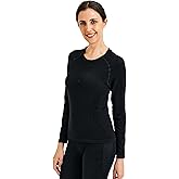 ZSOSBA Women's 100% Merino Wool Base Layer Shirt Long Sleeve Thermal Underwear Casual Tee Tops for Hiking Travel Skiing