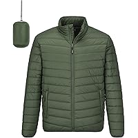 Outdoor Ventures Men's Lightweight Packable Hooded Puffer Jacket