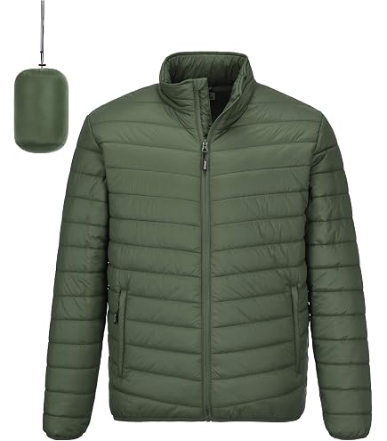 Outdoor Ventures Men's Packable Hooded Puffer Jacket Insulated
